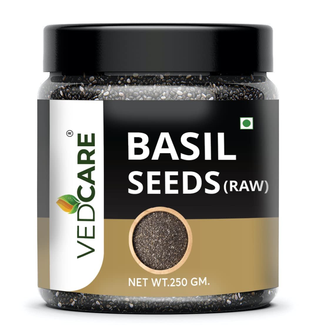 Vedcare Raw Basil Seeds 250g Tukmaria Seeds Sabja Seeds Seeds