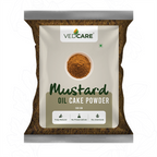 Vedcare Mustard Oil Cake Powder packaging on a white background