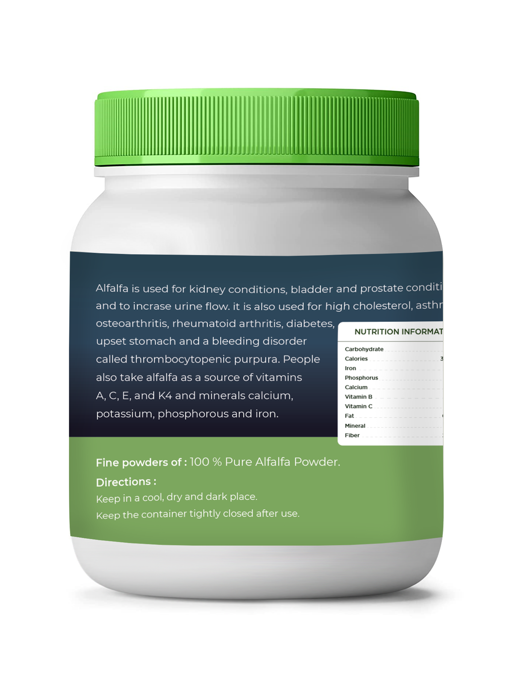 Container of Anchor powder with green lid and label on a white background