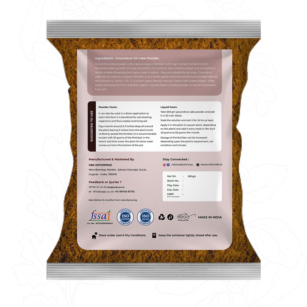 Back view of a brown package with a label on a white background