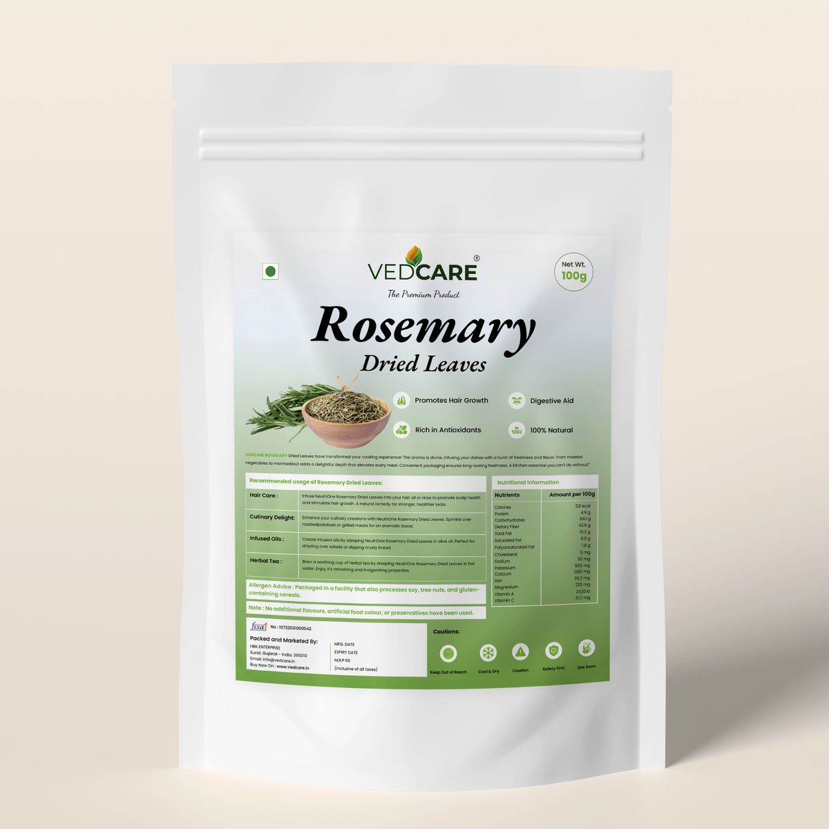Vedcare Dried Rosemary Leaves