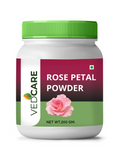 Vedcare Rose Petal Powder container with a green lid on a white background