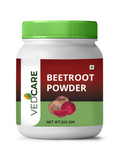 Vedcare Beetroot Powder container with green lid on a white background