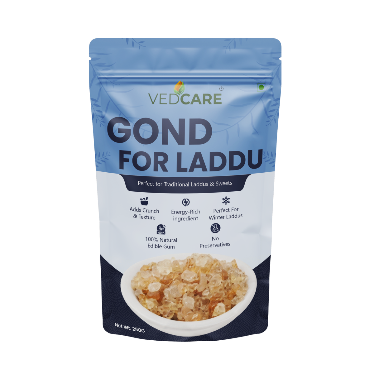 Vedcare Edible Gond for Laddu 250 g | Babul Gond | Natural Edible Gum