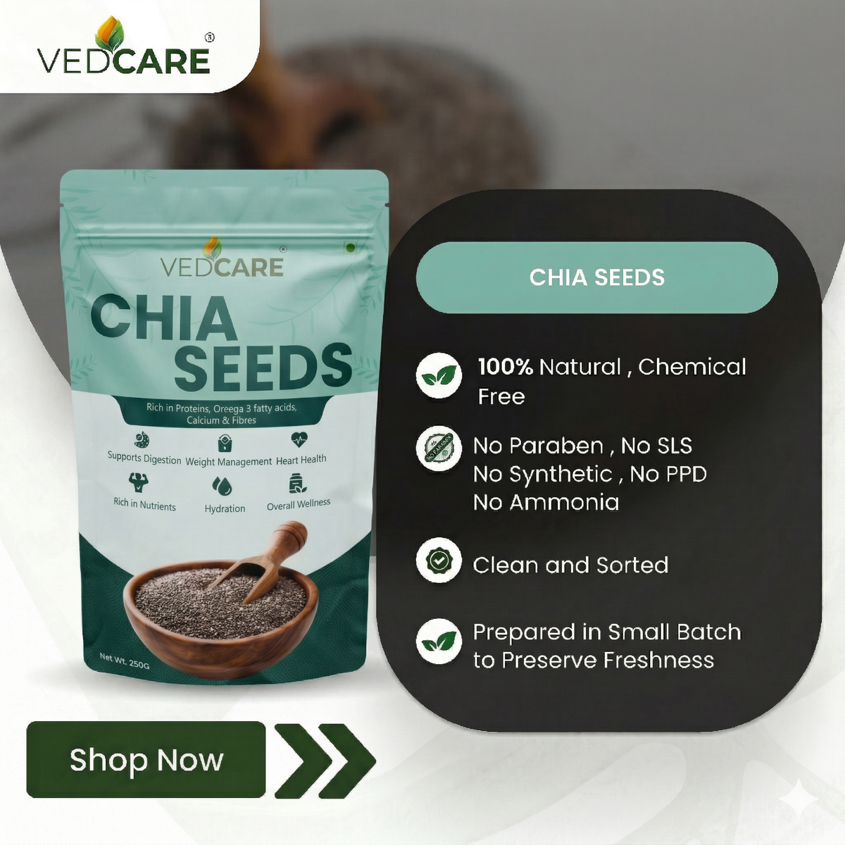 Vedcare Raw Chia Seeds
