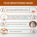 Instructions for making a face brightening mask with ingredients and steps.