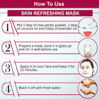 Instructions on how to use a skin refreshing mask with step-by-step illustrations.