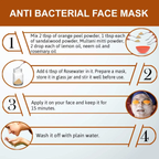 Instructions for making an anti-bacterial face mask with ingredients and steps.