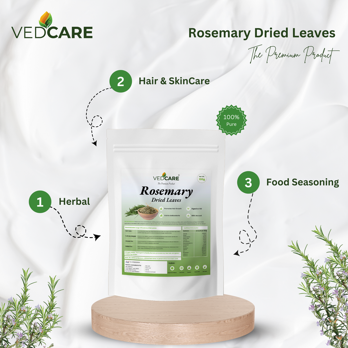 Vedcare Dried Rosemary Leaves