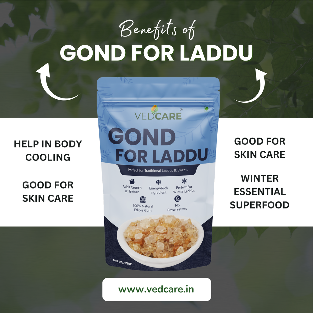 Vedcare Edible Gond for Laddu 250 g | Babul Gond | Natural Edible Gum