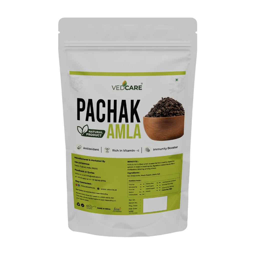 Vedcare Amla Pachak Candy | Dried Chatpata Amla, Digestive Salted Amla | Natural & Sun-Dried Indian Gooseberry | Sour & Tangy