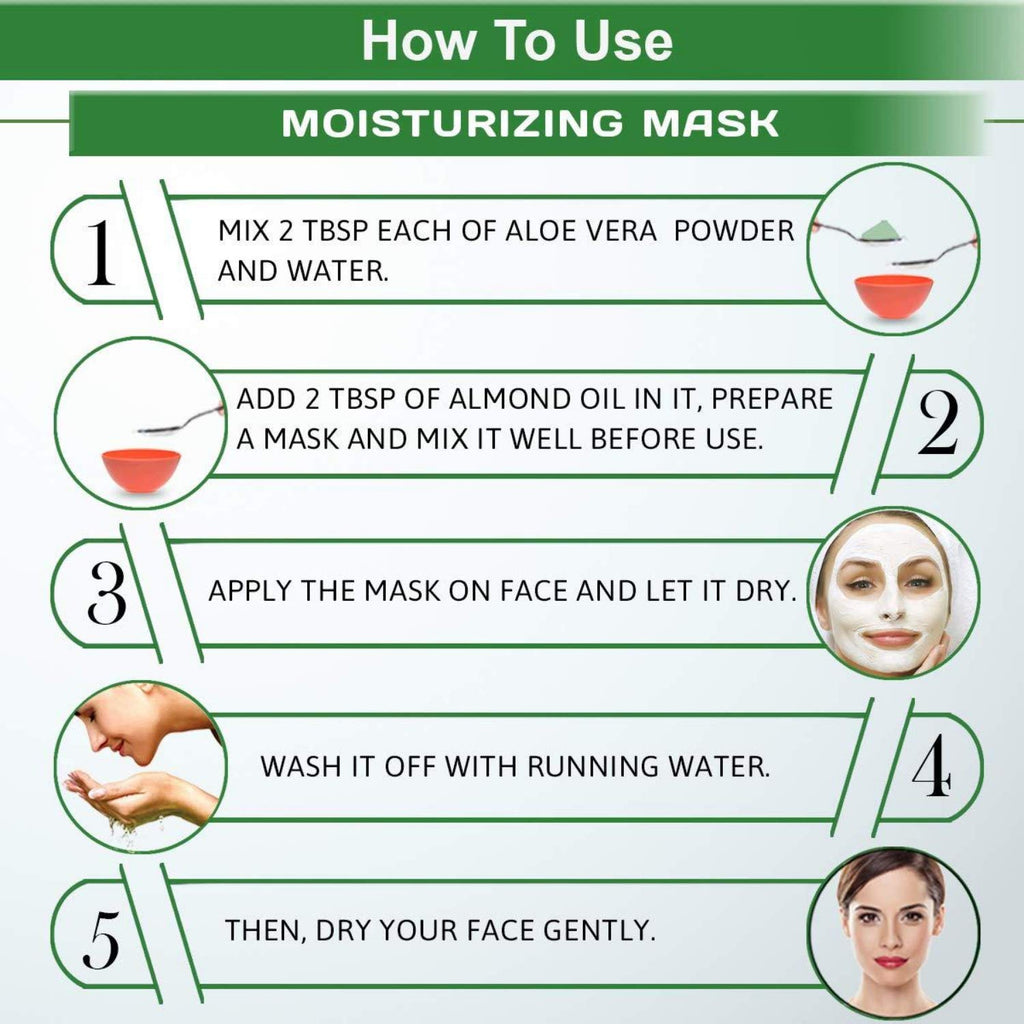 Instructions on how to use a moisturizing mask with step-by-step guide and illustrations.