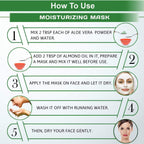Instructions on how to use a moisturizing mask with step-by-step guide and illustrations.