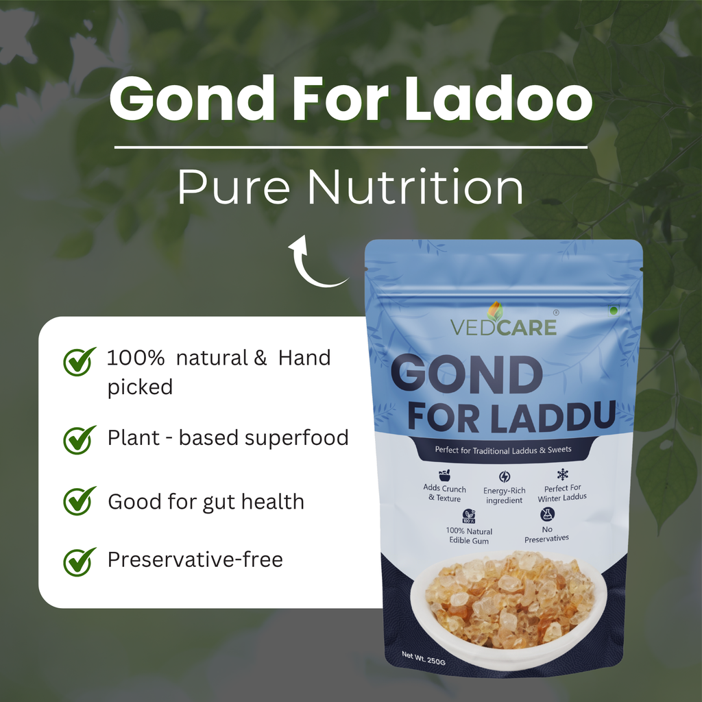 Vedcare Edible Gond for Laddu 250 g | Babul Gond | Natural Edible Gum