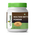 Vedcare Multani Mitti Powder container with green lid on a white background