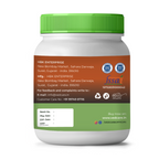 Vedcare supplement jar with green lid and label on a white background