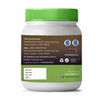Vedcare supplement jar with green lid and label on a white background