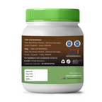 Vedcare supplement jar with green lid and label on a white background