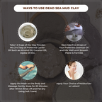 Instructions on how to use Dead Sea mud clay with images and text.