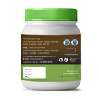 Vedcare supplement jar with green lid and label on a white background