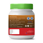 White container with green lid on a white background