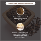 Nagarmotha powder with instructions on how to use it.