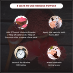 Instructions on using hibiscus powder for hair and skin care.
