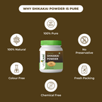 Velocare Fenugreek Leaves Powder bottle with green lid on a green background, featuring icons and text about product purity.