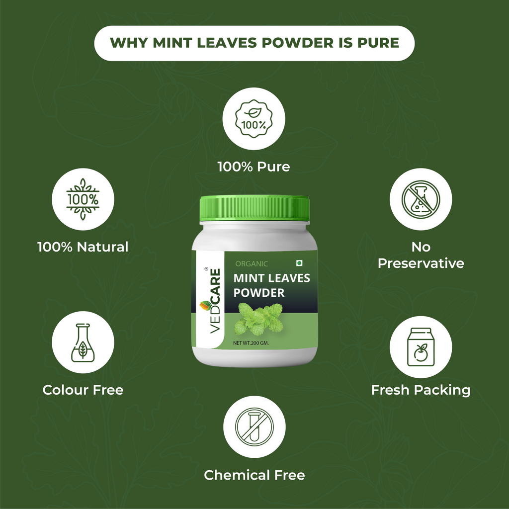 Velocare Fenugreek Leaves Powder bottle with green lid on a green background, featuring icons and text about product purity.