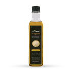Gold toilet brush with holder on a white background