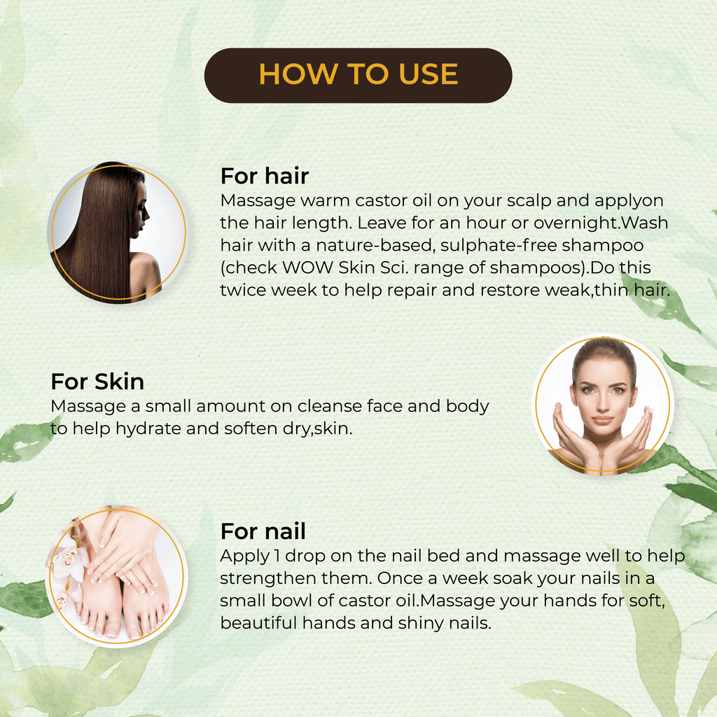 Instructions on how to use a product for hair, skin, and nails with images and text.