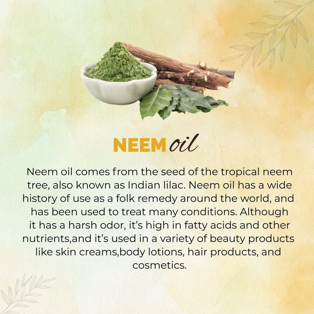 Neem oil with a bowl and leaves on a light background