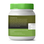 Container of 100% Pure Heena Powder with green lid and label on a white background