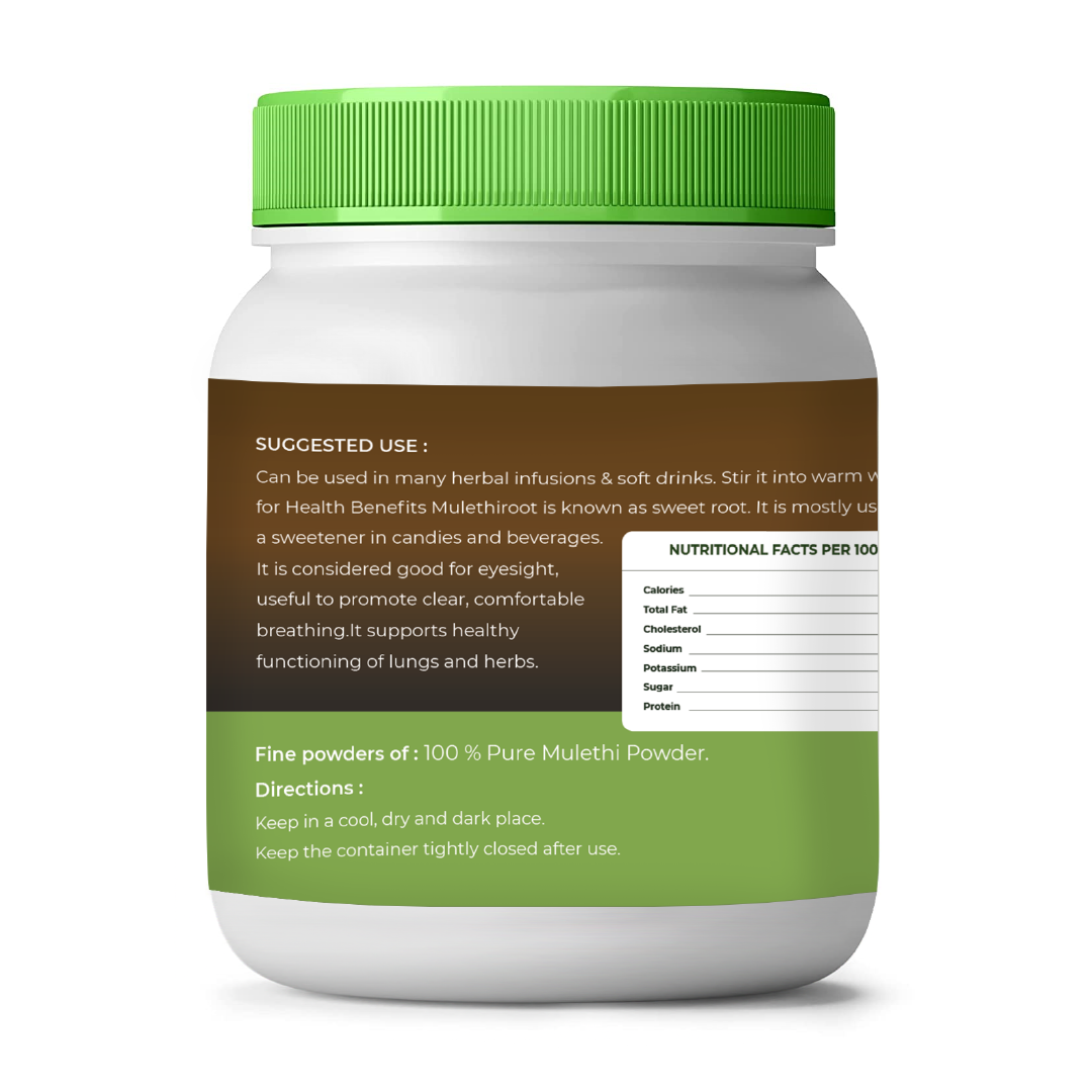 White container with green lid and label on a white background