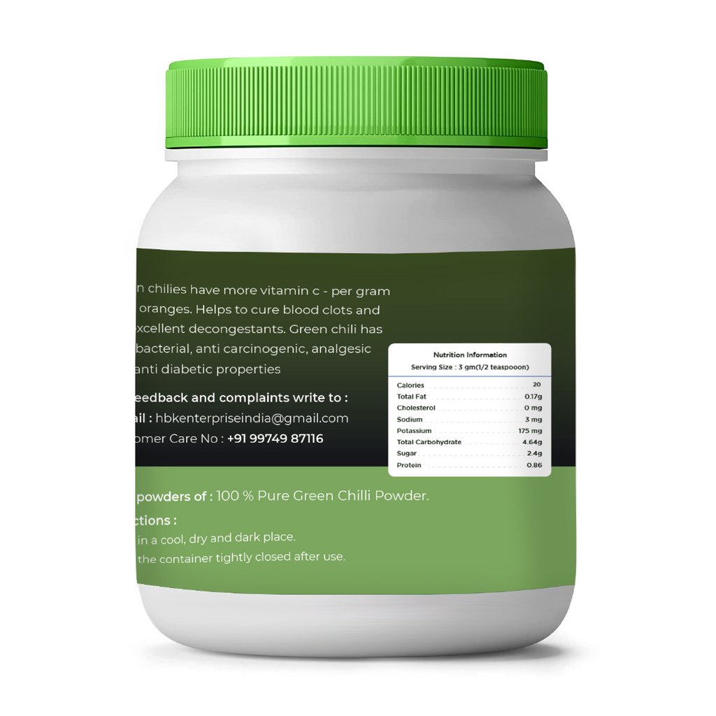 Green and white container with label on a white background