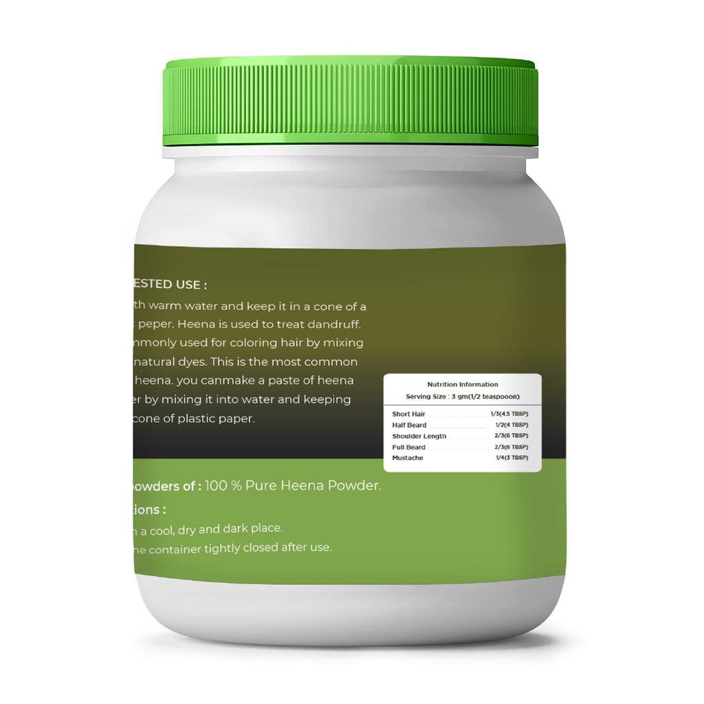 White container with green lid and label on a white background
