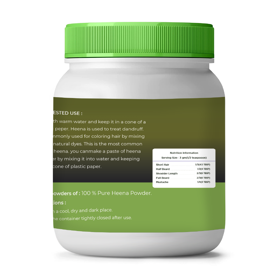 White container with green lid and label on a white background