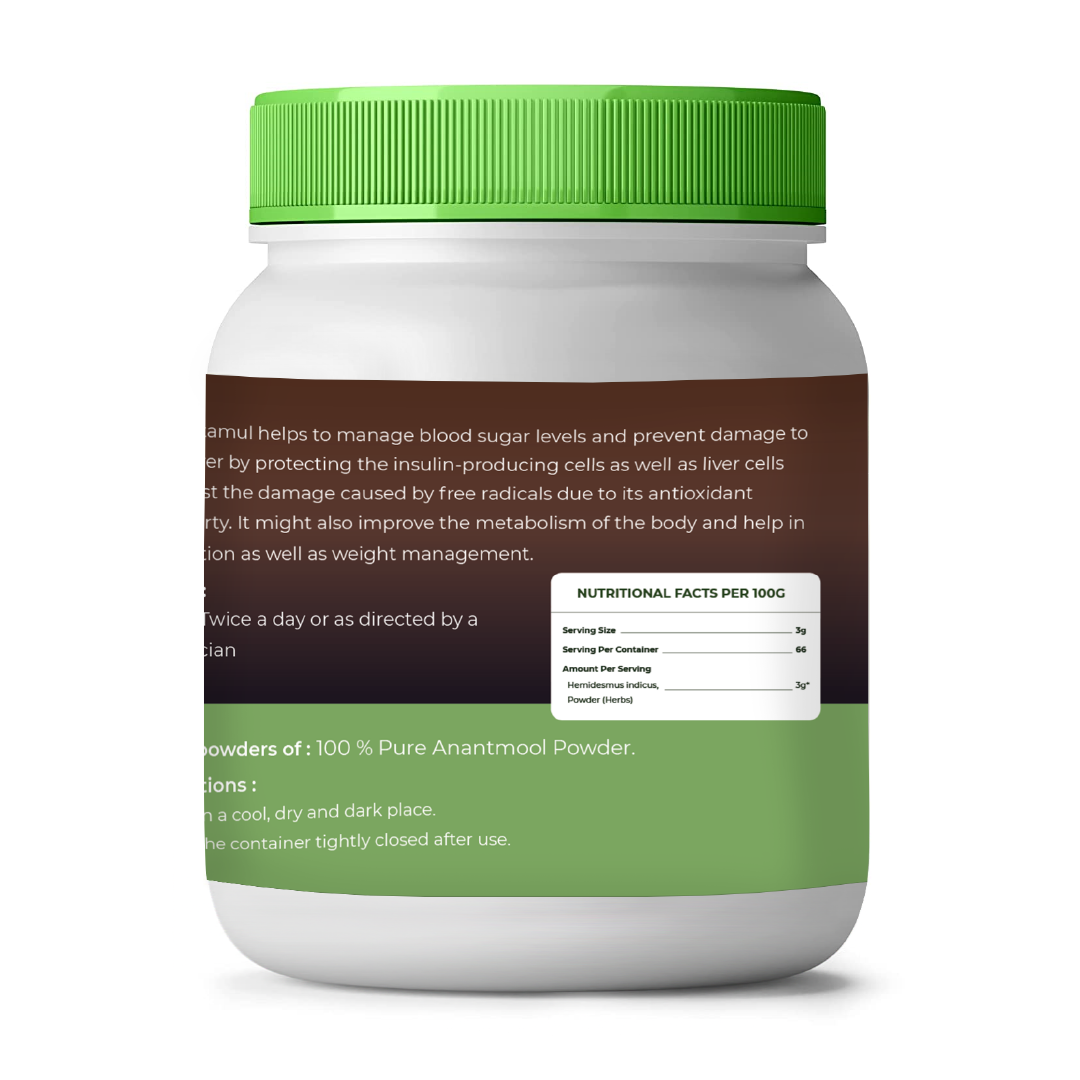 Supplement jar with green lid and label on a white background