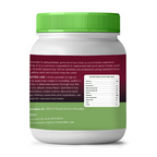 Container of vedcare onion powder with green lid and label on a white background