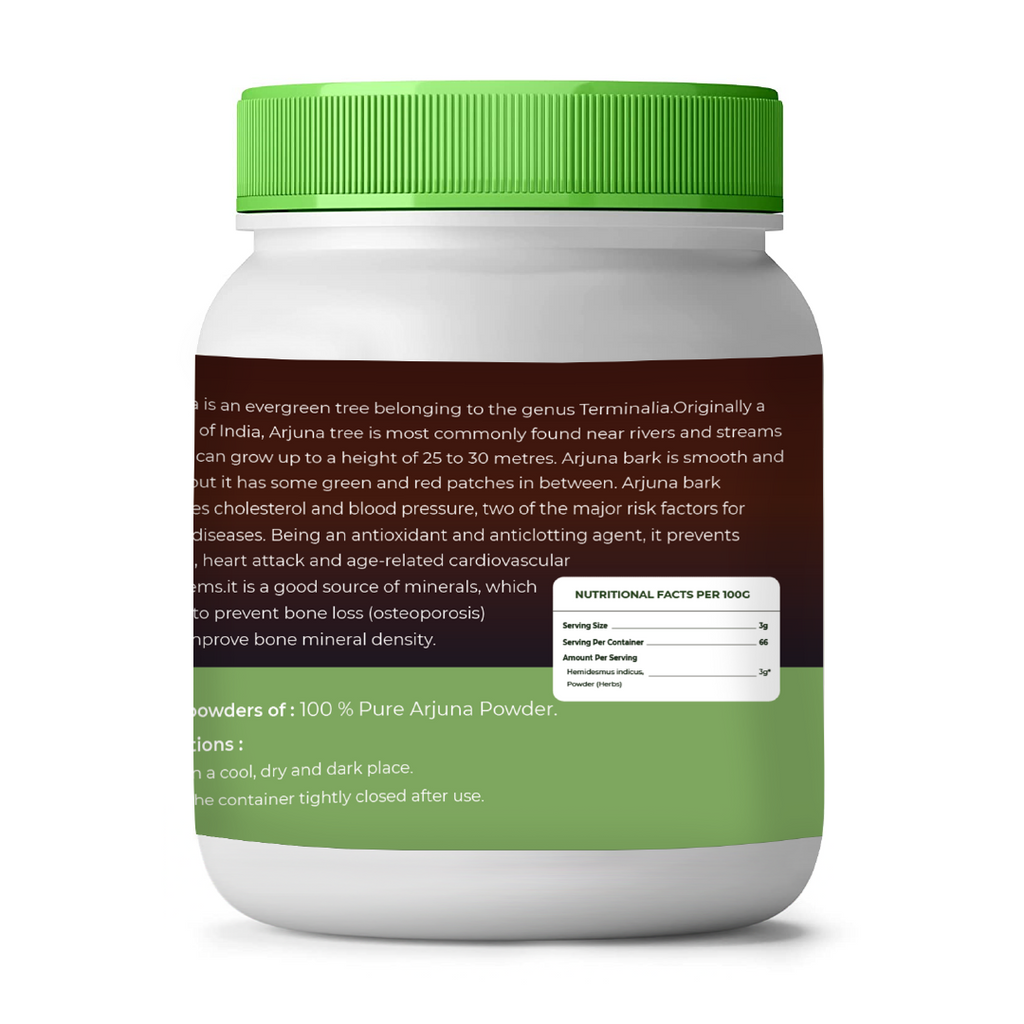 White container with green lid and label on a white background