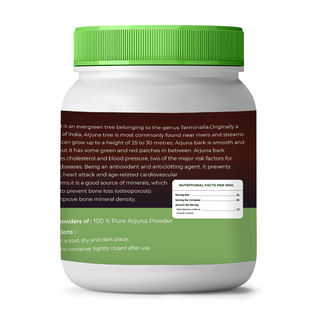 White container with green lid and label on a white background