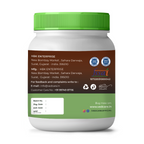 Vedcare supplement jar with green lid and label on a white background 