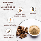 Anantool powder with benefits listed on a white background