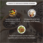 Instructions on using black pepper powder with images and text.