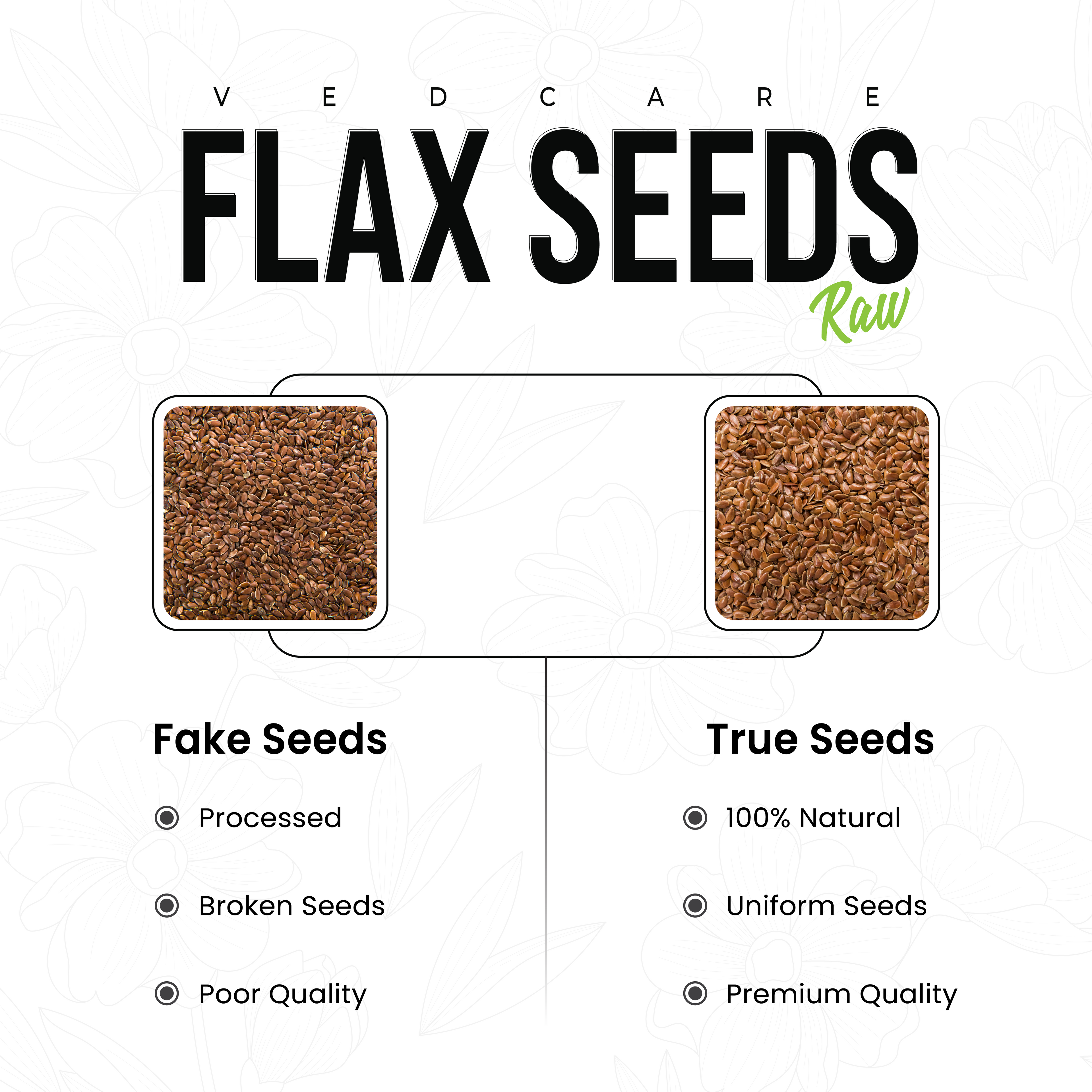 Vedcare Raw Flax Seeds | Alsi