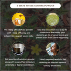 Instructions on how to use Gokhura powder with images and text.