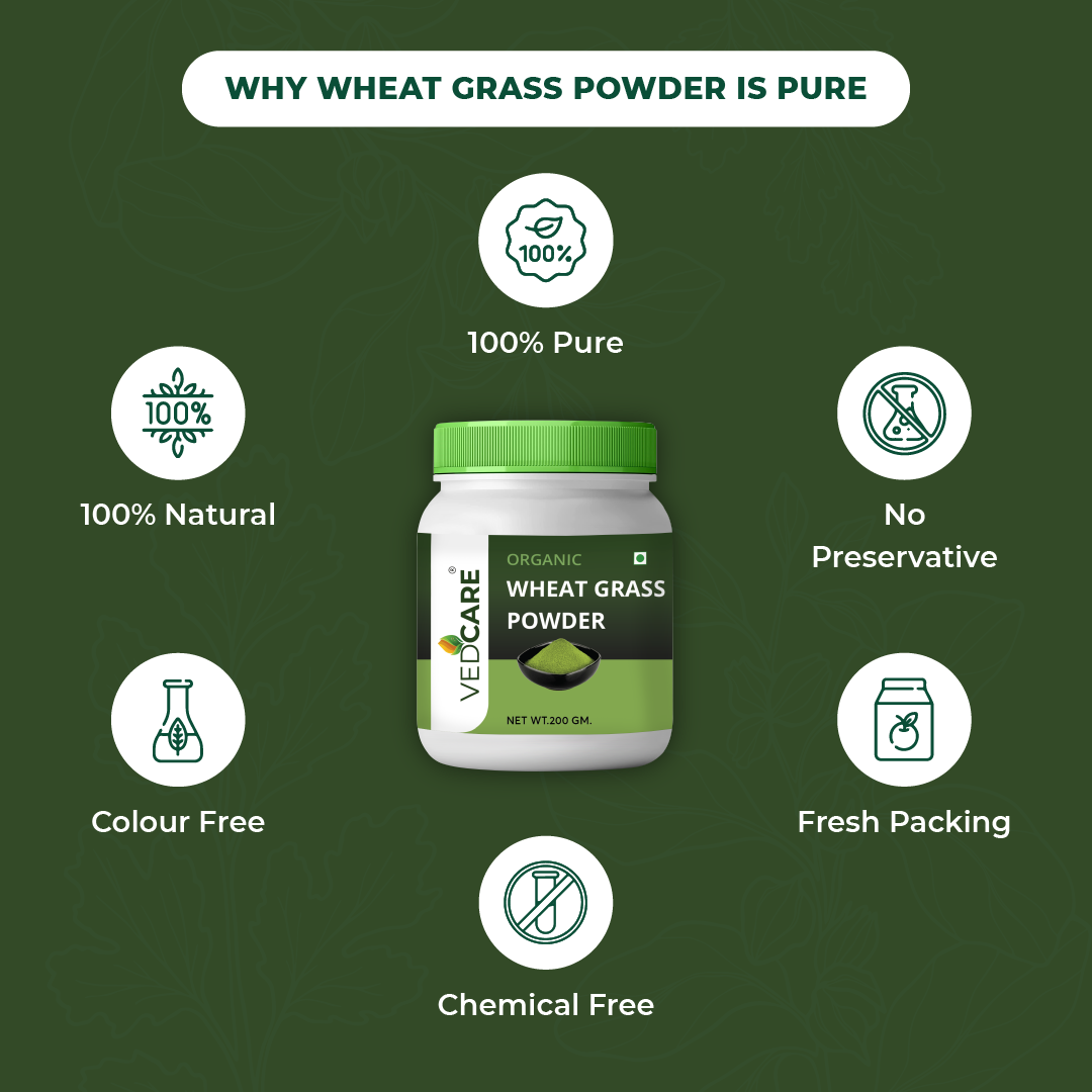 Vedcare Black Pepper Powder jar with health benefits on a dark background
