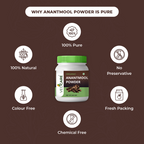 Vedicare Nagarmotha Powder jar with health benefits on a brown background