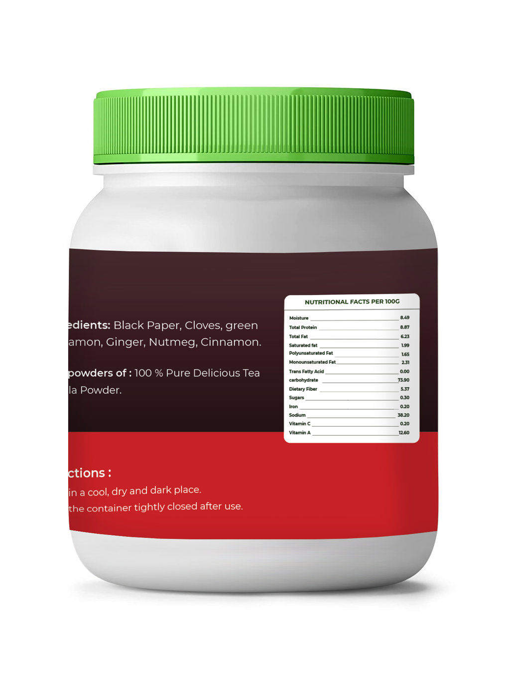 vedcare tea masala White container 