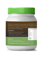 White container with green lid and label on a white background